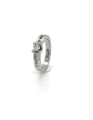 0,44ct- Anillo brill deva oro blanco 18k