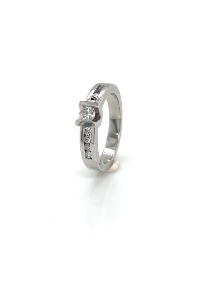 0,44ct- Anillo brill deva oro blanco 18k