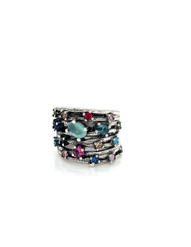 Anillo hilos kaos plata 1ª ley