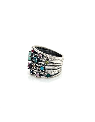 Anillo hilos kaos plata 1ª ley