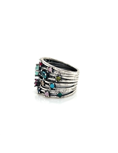 Anillo hilos kaos plata 1ª ley