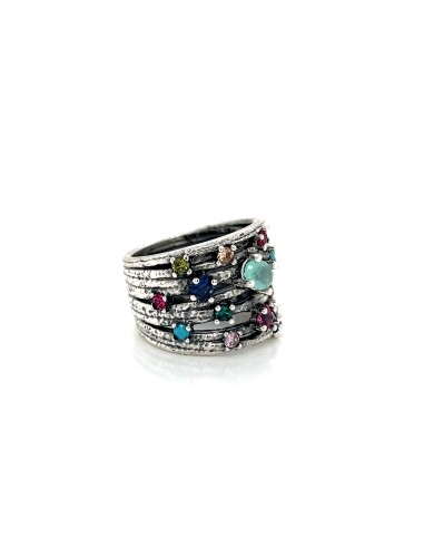 Anillo hilos kaos plata 1ª ley