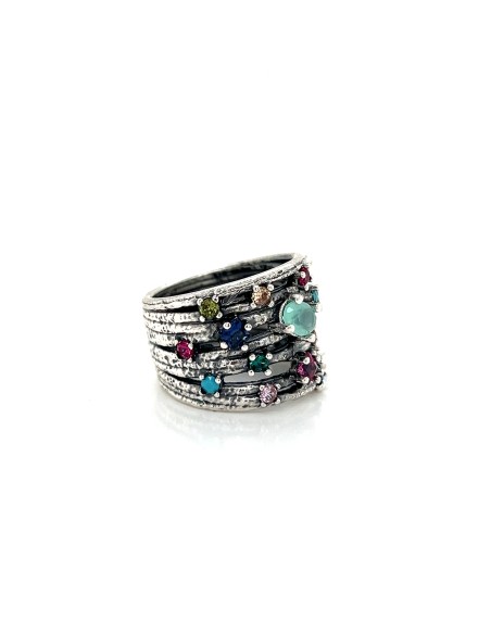 Anillo hilos kaos plata 1ª ley