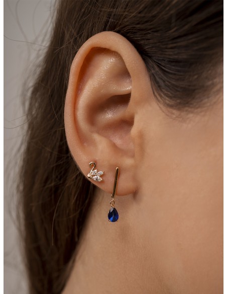 PENDIENTES ARO ZAFIR ORO 18K
