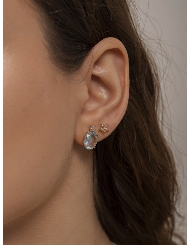 Pendientes de oro 9K central en aro