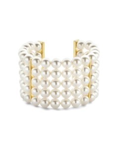 Pulsera Brazalete Dorado con Perlas | Clásico Renovado con Elegancia