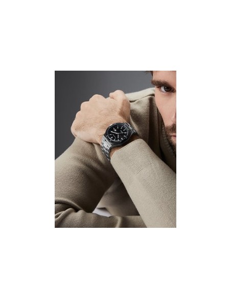 RELOJ ACERO IP NEGRO BRAZALETE SR VA